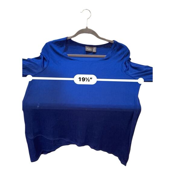 Chicos Travelers Size 3(XL) Royal Blue Trapeze Tunic wrinkle free Liquid Knit - Picture 6 of 7